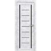 Дверь межкомнатная Амати 06 (Бетон Снежный/ Черное стекло)