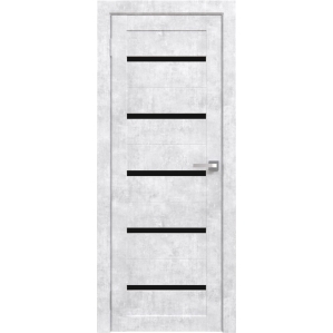 Дверь межкомнатная Амати 01М (Бетон Снежный/ Черное стекло)