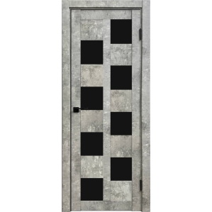 Дверь межкомнатная Амати 13 (Бетон светлый/ Черное стекло) Дверь межкомнатная Амати 13 (Бетон светлый/ Черное стекло)