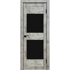 Дверь межкомнатная Амати 15 (Бетон светлый/ Черное стекло) Дверь межкомнатная Амати 15 (Бетон светлый/ Черное стекло)