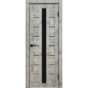 Дверь межкомнатная Амати 17 (Бетон светлый/ Черное стекло) Дверь межкомнатная Амати 17 (Бетон светлый/ Черное стекло)