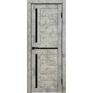 Дверь межкомнатная Амати 18 (Бетон светлый/ Черное стекло) Дверь межкомнатная Амати 18 (Бетон светлый/ Черное стекло)