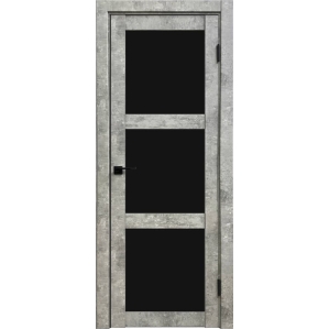 Дверь межкомнатная Амати 20 (Бетон светлый/ Черное стекло) Дверь межкомнатная Амати 20 (Бетон светлый/ Черное стекло)