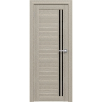 Дверь межкомнатная Амати 26 (Дуб Дымчатый/ Черное стекло)