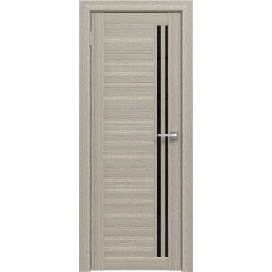 Дверь межкомнатная Амати 26 (Дуб Дымчатый/ Черное стекло)