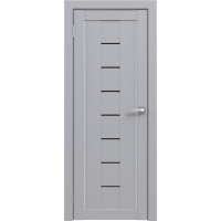 Дверь межкомнатная Амати 10 (Грей/ Черное стекло)