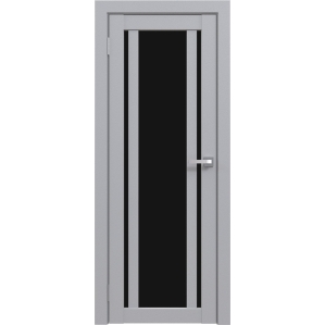 Дверь межкомнатная Амати 11 (Грей/ Черное стекло)