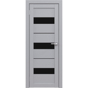 Дверь межкомнатная Амати 12 (Грей/ Черное стекло)