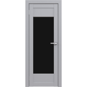Дверь межкомнатная Амати 14 (Грей/ Черное стекло)