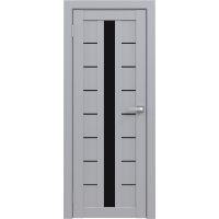 Дверь межкомнатная Амати 17 (Грей/ Черное стекло)