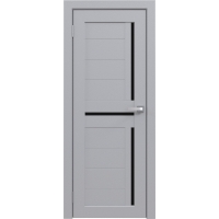 Дверь межкомнатная Амати 18 (Грей/ Черное стекло)