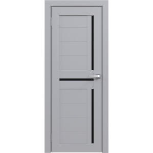 Дверь межкомнатная Амати 18 (Грей/ Черное стекло)