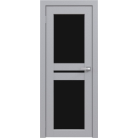 Дверь межкомнатная Амати 19 (Грей/ Черное стекло)