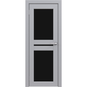 Дверь межкомнатная Амати 19 (Грей/ Черное стекло)