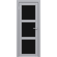 Дверь межкомнатная Амати 20 (Грей/ Черное стекло)