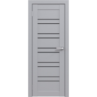 Дверь межкомнатная Амати 25 (Грей/ Черное стекло)