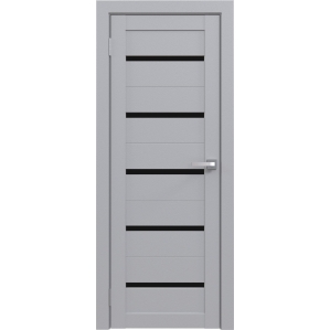 Дверь межкомнатная Амати 01М (Грей/ Черное стекло)