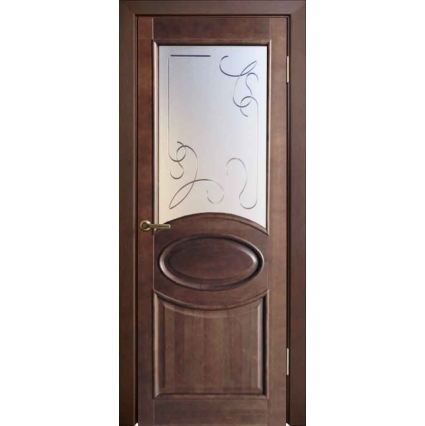 Дверь межкомнатная "М26" ПО (Орех темный)