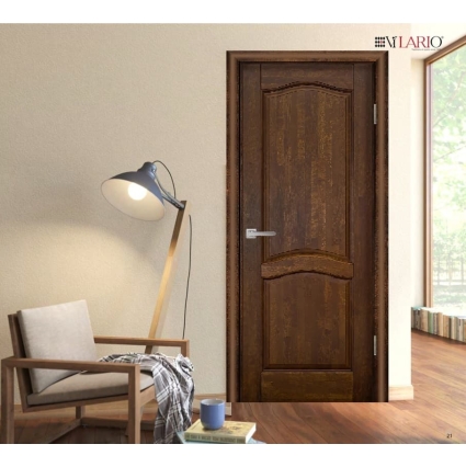 Дверь межкомнатная Лео ДГ, Ольха (Тон 57 Античный орех)