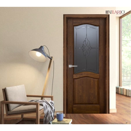 Дверь межкомнатная Лео ДО, Ольха (Тон 57 Античный орех)