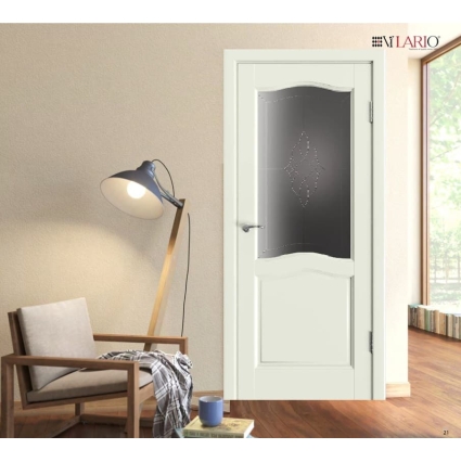 Дверь межкомнатная Лео ДО, Ольха (Тон 65 Белый теплый)