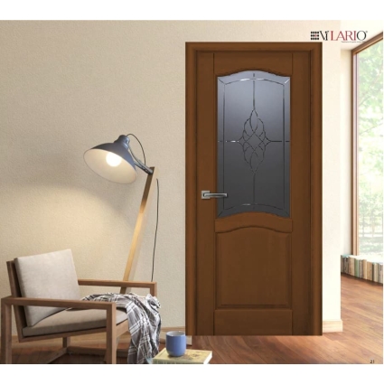 Дверь межкомнатная Лео ДО, Ольха (Тон 54 Бренди)