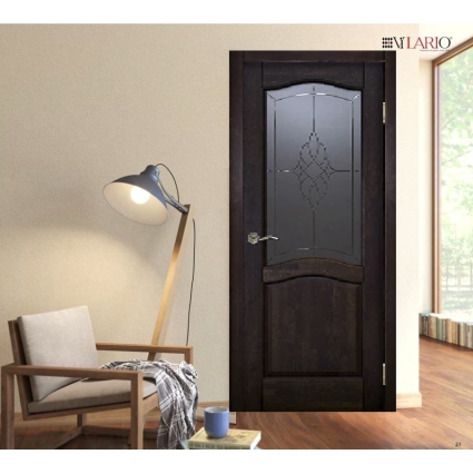 Дверь межкомнатная Лео ДО, Ольха (Тон 52 Венге)