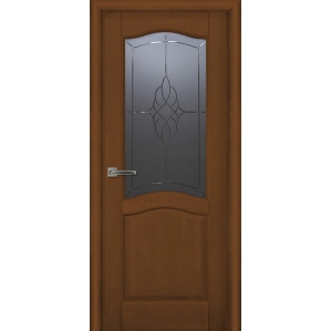 Дверь межкомнатная Лео ДО, Ольха (Тон 54 Бренди)