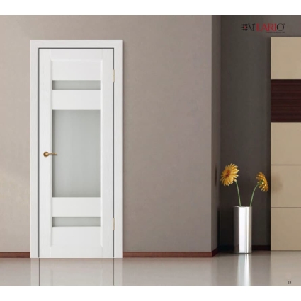 Дверь межкомнатная Леон ДО (Тон 37 Белый RIF-массив)