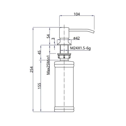 Дозатор для моющего средства на кухню диспенсер врезной (Графит NANO BLACK)