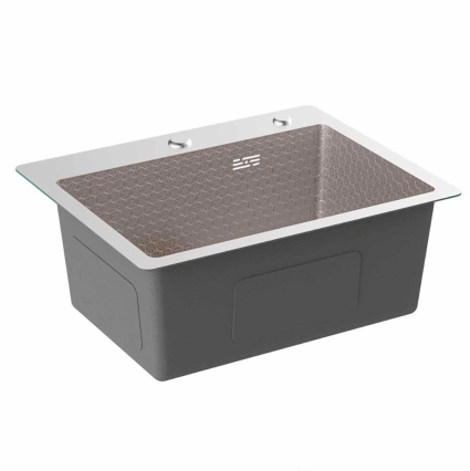 Мойка кухонная DIADONNA S5040-1 Декор Соты (сатин SATIN DECOR)