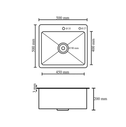 Мойка кухонная DIADONNA S5050-1 Декор Соты (сатин SATIN DECOR)