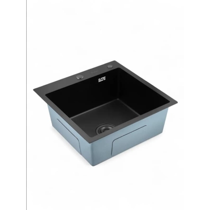 Мойка кухонная DIADONNA S5050B-1 Декор Соты (Графит NANO BLACK)