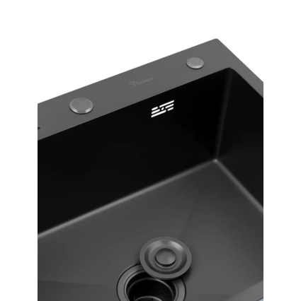 Мойка кухонная DIADONNA S6050B-1 Декор Соты (Графит NANO BLACK)