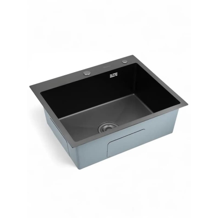 Мойка кухонная DIADONNA S6050B-1 Декор Соты (Графит NANO BLACK)