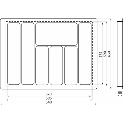 Вкладыш шуфлядный для столовых приборов 700 (640х430 мм, Белый) Вкладыш шуфлядный для столовых приборов 700 (640х430 мм, Белый)