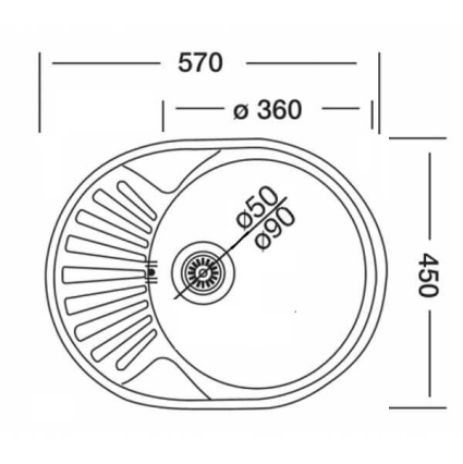 Мойка кухонная Кромрус ЕС 257 (570х450/ чаша справа)