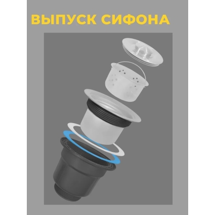 Мойка для кухни стальная 50х45 см КромРус, комплект 4 в 1 (Сатин) Мойка для кухни стальная 50х45 см КромРус, комплект 4 в 1 (Сатин)