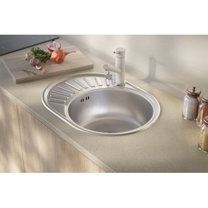 Мойка кухонная КромРус ЕС 257 (570х450/ чаша справа) Мойка кухонная КромРус ЕС 257 (570х450/ чаша справа)