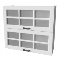 Шкаф верхний под сушку Деко Soft-touch ВШС80-720-2дг(2ст) (Белый)