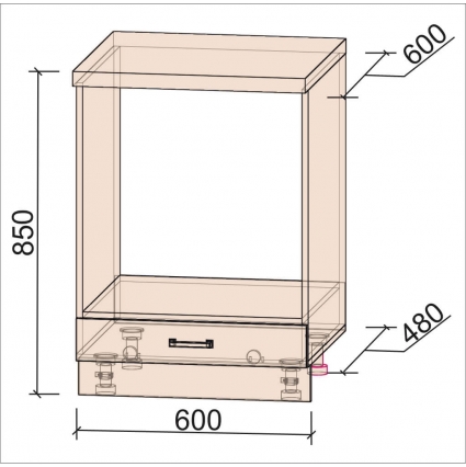 Шкаф нижний под духовку Деко Soft-touch НШ60Д (Белый)