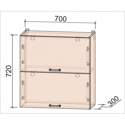 Шкаф верхний Деко Soft-touch ВШ70-720-2дг (Белый)
