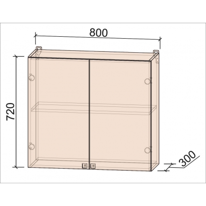 Шкаф верхний Деко Soft-touch ВШ80-720-2дв (Белый)