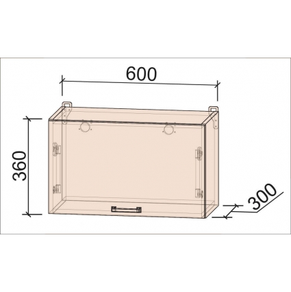 Шкаф верхний под вытяжку Soft-touch Деко ВШГ60-360 (Белый)