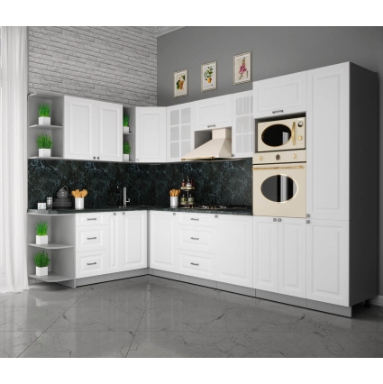 Готовая кухня Деко Soft-touch 1,88х3,2 (Белый/ Белый)