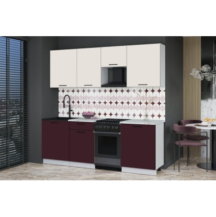 Готовая кухня Мила Оптима 50-22 (Персидский жемчуг/ Марсала)