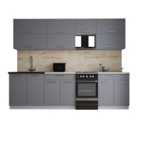 Готовая кухня ГЛОСС 50-27 (Серый софт/ Серый софт)