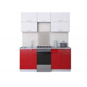 Готовая кухня ГЛОСС 50-18 (Белый/ Красный)