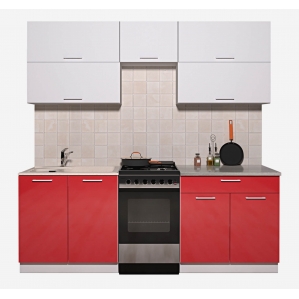 Готовая кухня ГЛОСС 50-21 (Белый/ Красный)