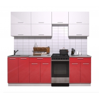Готовая кухня ГЛОСС 50-23 (Белый/ Красный)